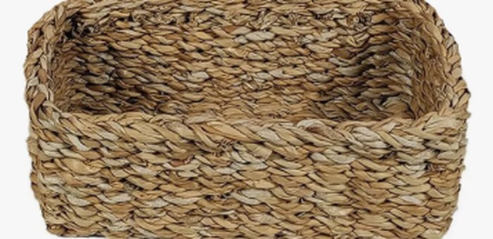 Cesto organizador decorativo de palha seagrass