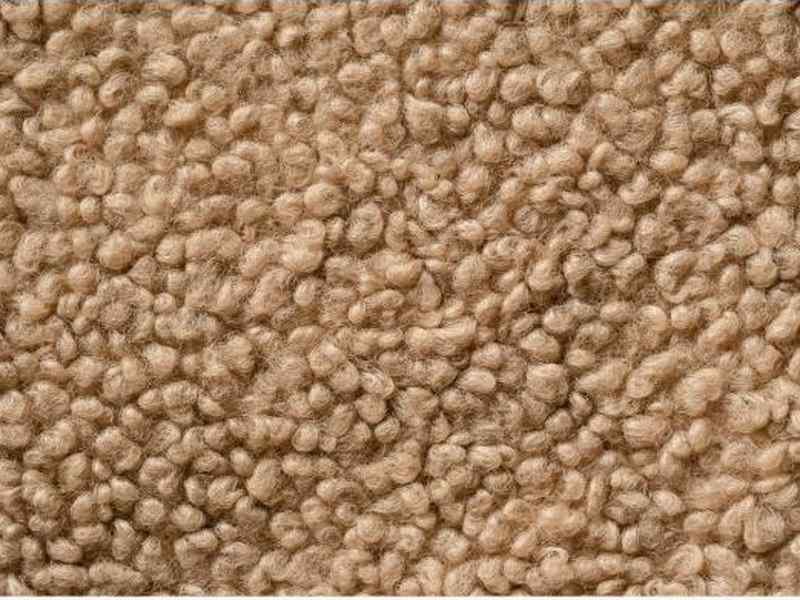 Textura de tecido bouclé bege, tendência em cabeceiras de cama